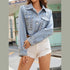 'Thessaly' Studded Denim Jacket - Celes Fashion